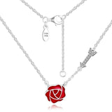 925 Silver Rose Necklace Choker Chain for Women