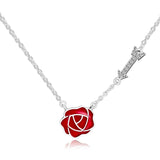 925 Silver Rose Necklace Choker Chain for Women