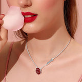 925 Silver Rose Necklace Choker Chain for Women