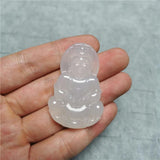 Hand Carved Guanyin Jade Pendant Necklace Prayer Gemstone