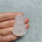 Hand Carved Guanyin Jade Pendant Necklace Prayer Gemstone