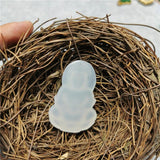 Hand Carved Guanyin Jade Pendant Necklace Prayer Gemstone