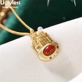 Fairy Tale Castle Necklace 925 Silver Pearl Agate Zircon Jewelry