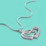 925 Silver Heart Pendant Chokers Necklace Original Silver Chain 46-51CM