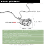 925 Silver Heart Pendant Chokers Necklace Original Silver Chain 46-51CM