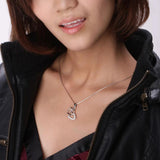 925 Silver Heart Pendant Chokers Necklace Original Silver Chain 46-51CM