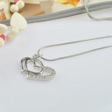 925 Silver Heart Pendant Chokers Necklace Original Silver Chain 46-51CM