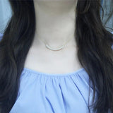 Sinzry 18K plated Smiling Pearl Choker Necklace