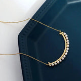 Sinzry 18K plated Smiling Pearl Choker Necklace