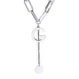 Letter M Chain Necklace Female 925 Sterling Silver Short All-match