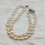 Rice Pearl Choker Necklace with Extension Clasp