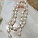 Rice Pearl Choker Necklace with Extension Clasp