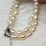 Rice Pearl Choker Necklace with Extension Clasp
