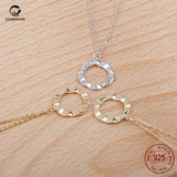 Baroque S925 Sterling Silver Throbbing Circle Necklace Set