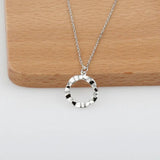 Baroque S925 Sterling Silver Throbbing Circle Necklace Set