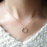 Baroque S925 Sterling Silver Throbbing Circle Necklace Set