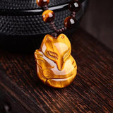 Yellow Animal Jade Pendant Charm Necklace Hand-Carved Jewelry