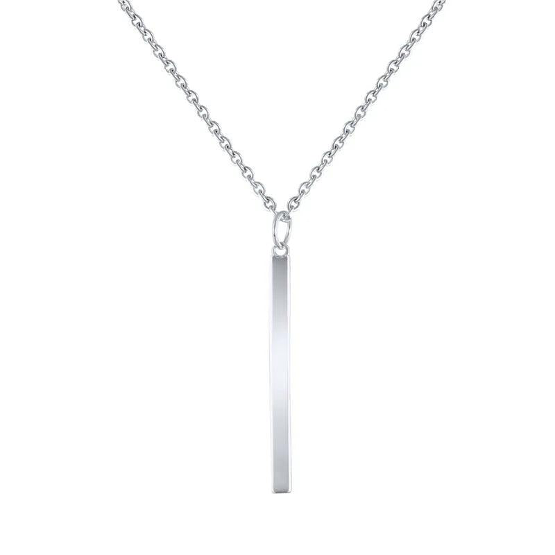 S925 Silver Necklace Geometric Rectangle Pendant Chain for Women
