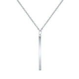 S925 Silver Necklace Geometric Rectangle Pendant Chain for Women