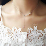 S925 Silver Freshwater Pearl Star Necklace Adjustable Clavicle Chain