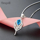 925 Silver Leaves Pendant Necklace for Women Wedding Jewelry
