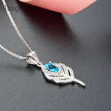 925 Silver Leaves Pendant Necklace for Women Wedding Jewelry