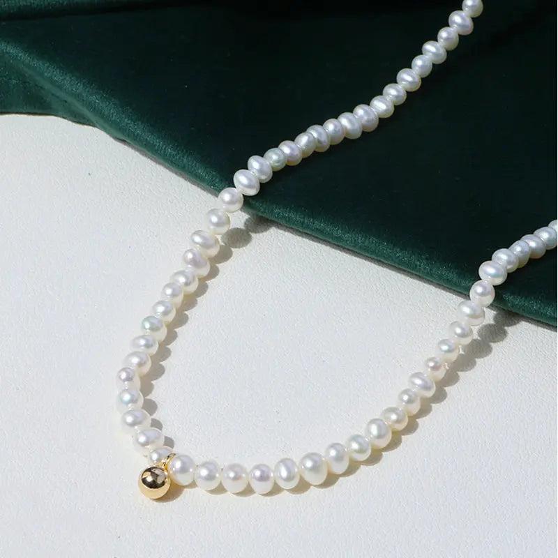 Pearl Heart Choker Necklace for Women