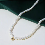 Pearl Heart Choker Necklace for Women