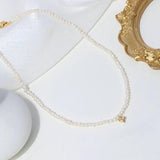 Pearl Heart Choker Necklace for Women