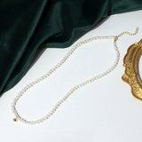 Pearl Heart Choker Necklace for Women