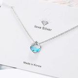 925 Sterling Silver Zircon Circle Pendant Necklace