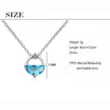 925 Sterling Silver Zircon Circle Pendant Necklace