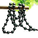 Hand-Carved Jade Pendant Necklace with Chain Unisex