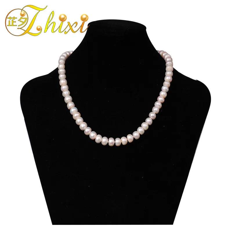 Natural Freshwater Pearl Choker Maxi Classic Woman Gift