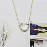 Heart Shaped Mother-of-Pearl Necklace, 925 Sterling Silver