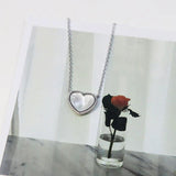 Heart Shaped Mother-of-Pearl Necklace, 925 Sterling Silver
