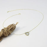 Heart Shaped Mother-of-Pearl Necklace, 925 Sterling Silver