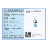 Moon & Star Pendant Necklace 925 Sterling Silver - Crystal Long Chain for Women
