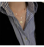 S925 Double-Layer Cross Necklace Gold-Plated Chain