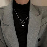 S925 Double-Layer Cross Necklace Gold-Plated Chain