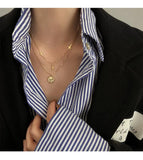 S925 Double-Layer Cross Necklace Gold-Plated Chain