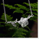 925 Silver Natural Crystal Necklace Women Fine Jewelry