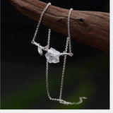 925 Silver Natural Crystal Necklace Women Fine Jewelry
