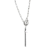 S925 Sterling Silver Retro Smile Star Necklace Female Statement Gothic Chain