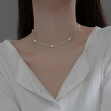 925 Silver Pearls Choker Necklace for Women