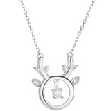 925 Sterling Silver Deer Necklace for Women Silver Jewelry Necklaces