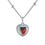 925 Silver Heart Moonstone Pendant Necklace for Women