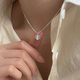 925 Silver Heart Moonstone Pendant Necklace for Women