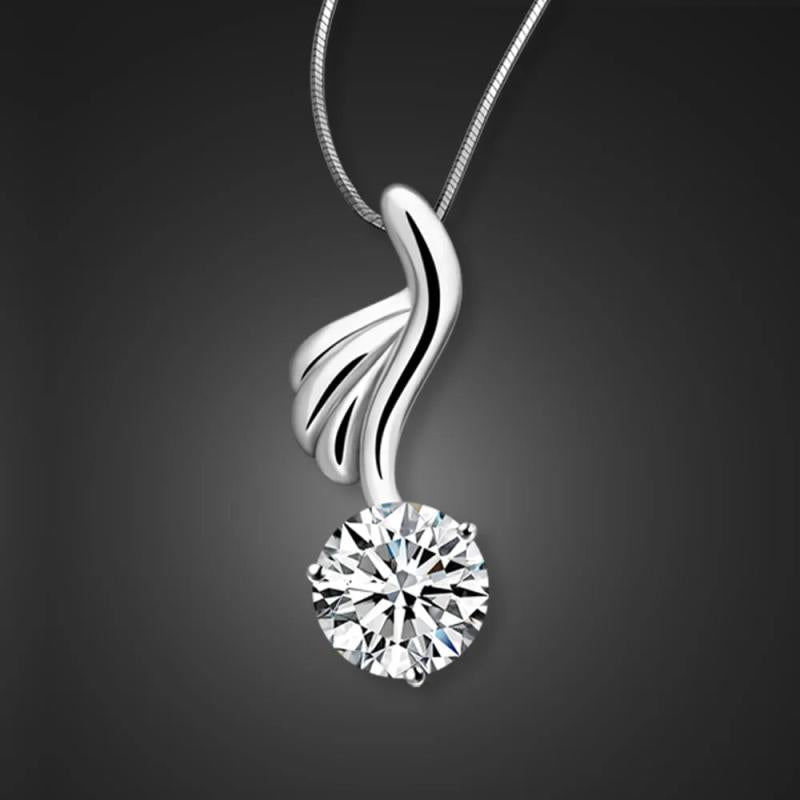 925 Sterling Silver Zircon Flower Choker Necklace
