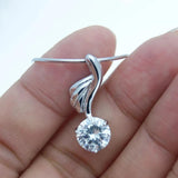 925 Sterling Silver Zircon Flower Choker Necklace